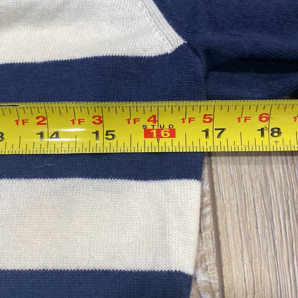 NWT GAP Navy Off White Striped Wool Blend Cardigan Sz SMALL - Picture 6 of 10